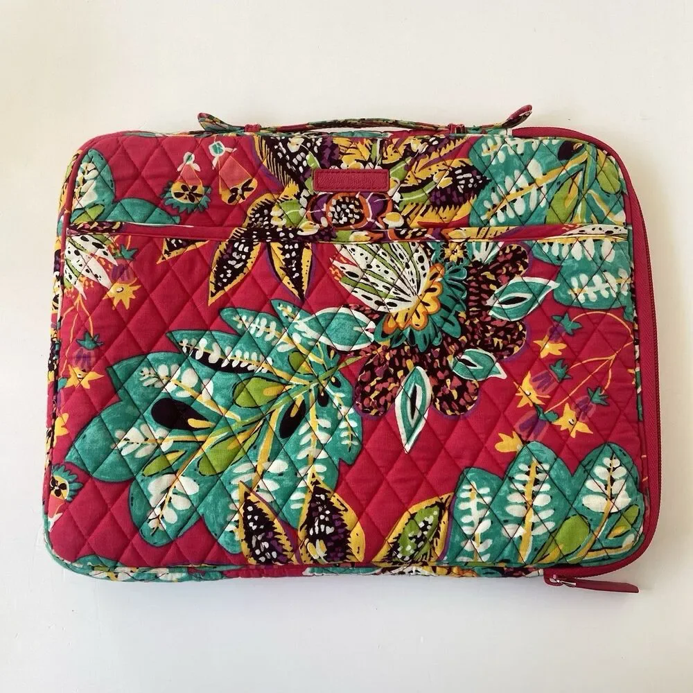 Vera Bradley Commuter Tablet Tamer Organizer Bag RUMBA Pink Travel iPad Floral